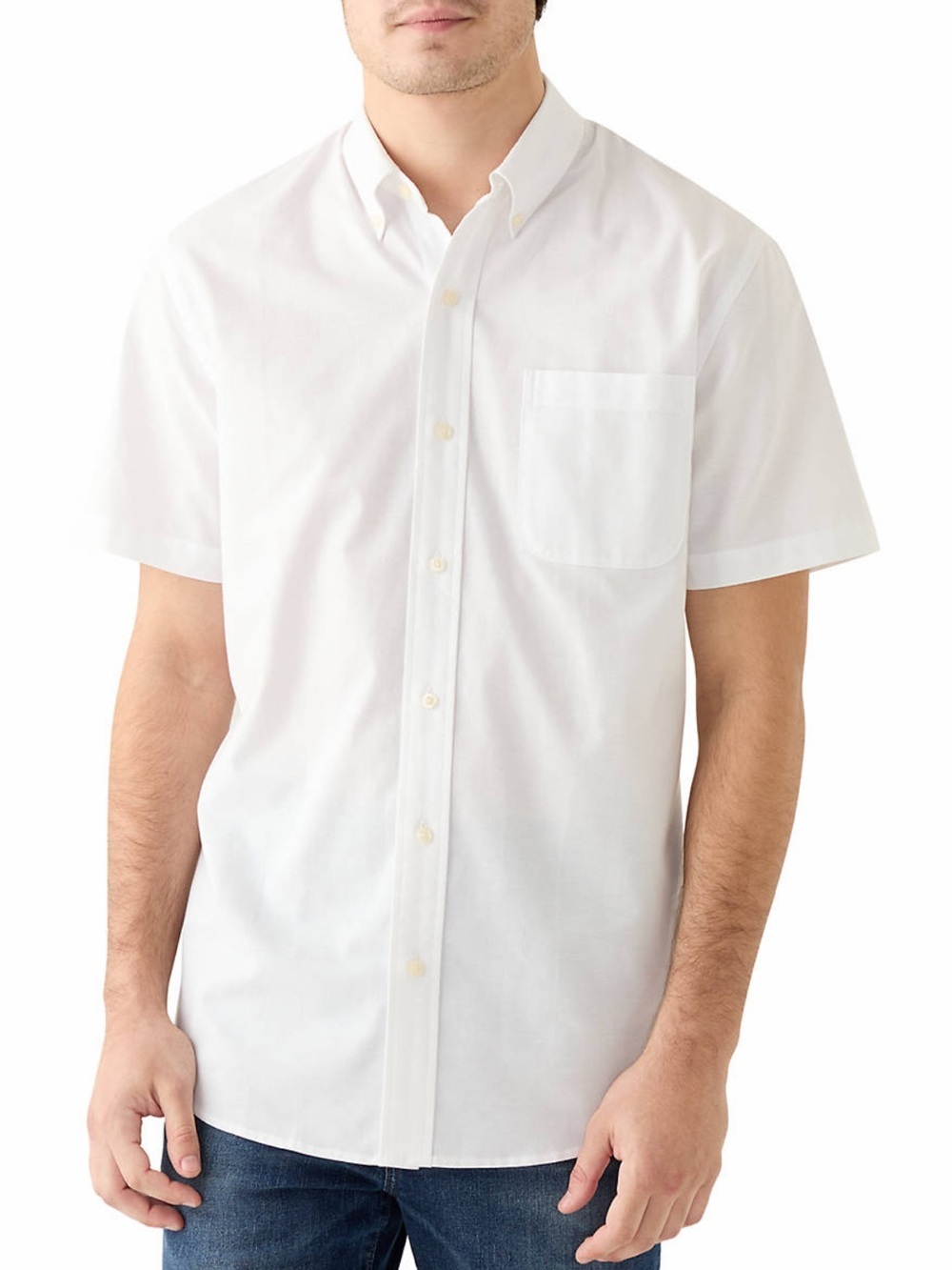 White Short-Sleeve Dress Shirt